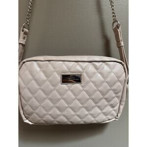 Bella Russo Blush Pink Quilted Faux Leather Crossbody Shoulder Bag Chain Strap